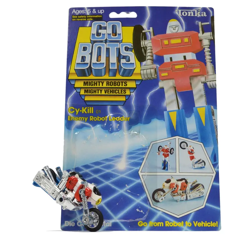 1984 Vintage Tonka Gobots Cy-Kill #01 Enemy Robot Figure With Original Cardback 1