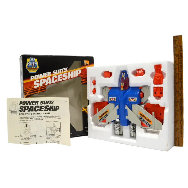 1985 Vintage Tonka Gobots Power Suits Guardian Spaceship #7321 In Original Box With Manual 1