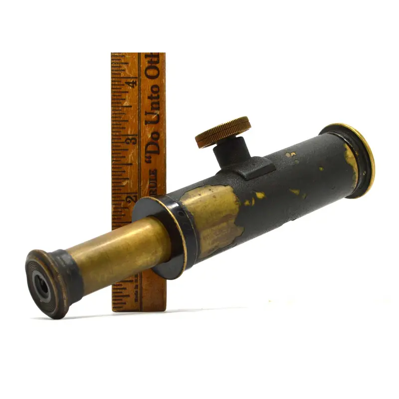 Antique 5-Inch Japanned Brass Hand Telescope – Naval & Surveying Line-Of-Sight Scope 1