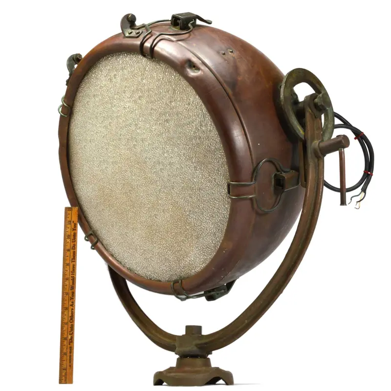 Antique General Electric Copper Floodlight – 17" Diameter 2Al Searchlight With Original Finish 1