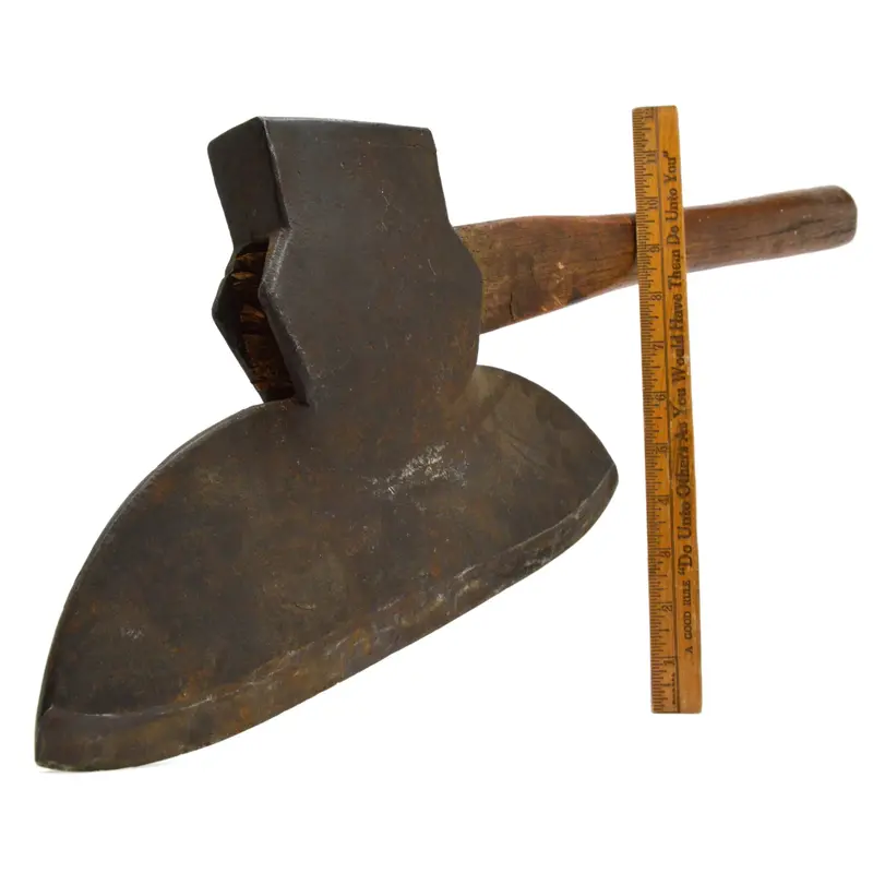 Antique Michigan Pattern Hewing Axe — 13" Blade With Original Handle 1