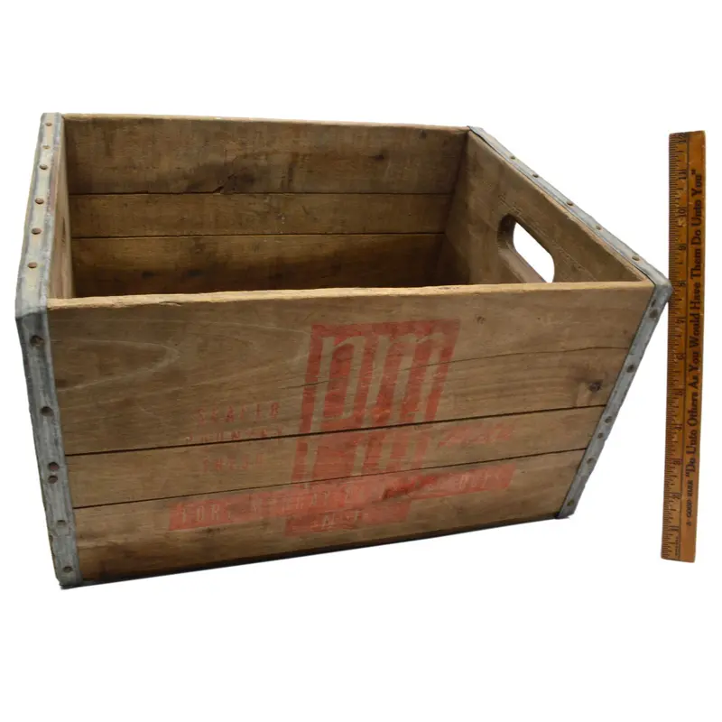 Antique Port Murray Dairy Wooden Crate – Rare New Jersey Milk Delivery Box With 'Pm Milk' Stencil 1