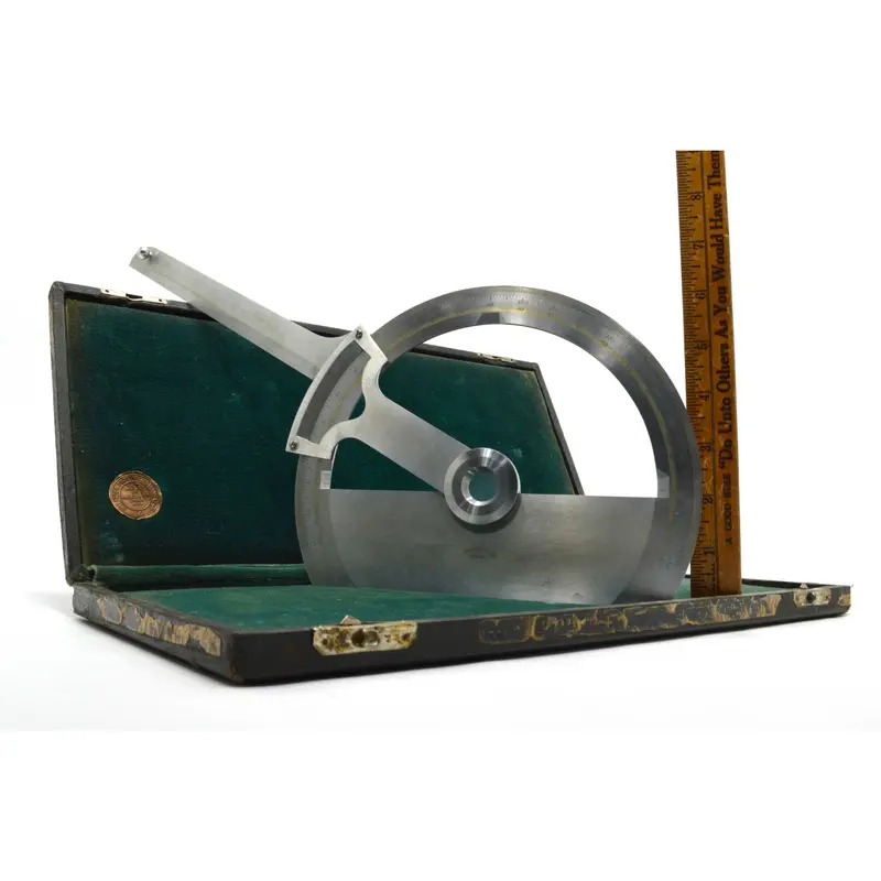 Antique T. Alteneder & Co. Metal Protractor – Philadelphia Drafting Instrument In Case 1