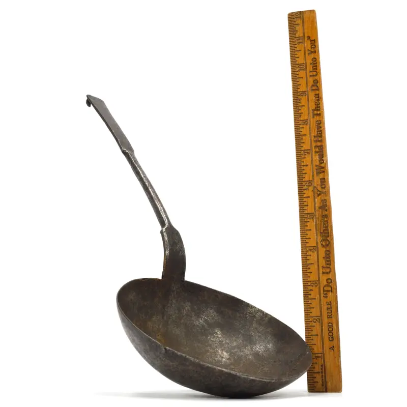 Antique Wrought Iron Tasting Ladle With Marked Stamp G.78.93.1 – 5-Inch Bowl 1