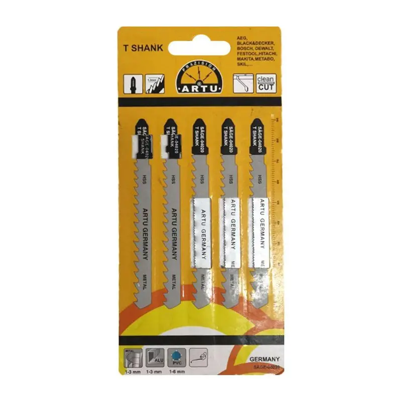Artu Sage-04000 T-Shank Jigsaw Blade Set – 5-Piece 1