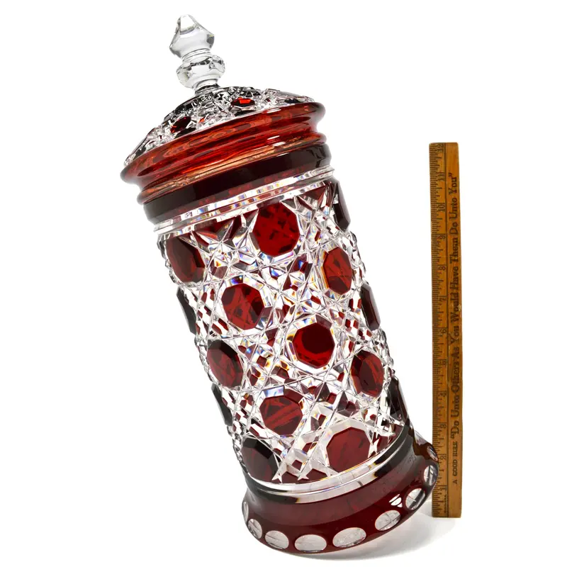 Barthmann Ruby Red Cut-To-Clear Crystal Jar — Limited Edition, 1976 (100/5) 1