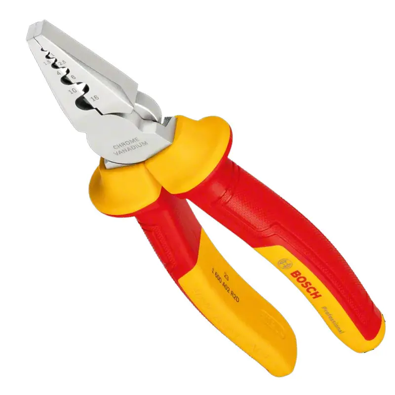 Bosch 180Mm Vde Crimping Pliers For Electrical Work (1600A02Ne6) 1
