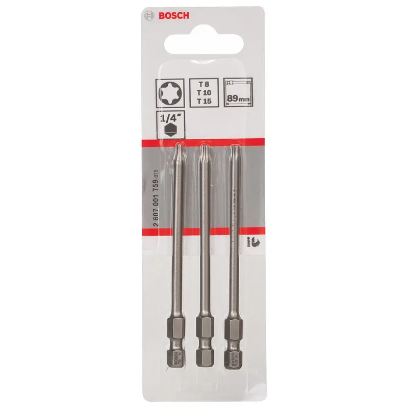Bosch Extra-Hard Torx Screwdriver Bit Set – 89 Mm, 3-Piece 1