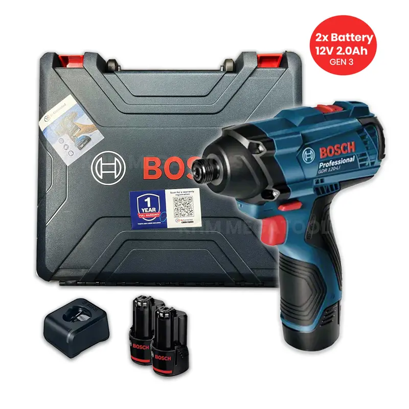 Bosch Gdr 120 V-Li 12V Cordless Impact Driver – 100 Nm, 2.0Ah Kit 1