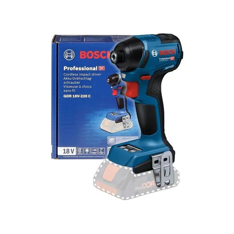 Bosch Gdr 18V-220C Cordless Impact Driver – 18V Brushless Motor, Bare Tool 1