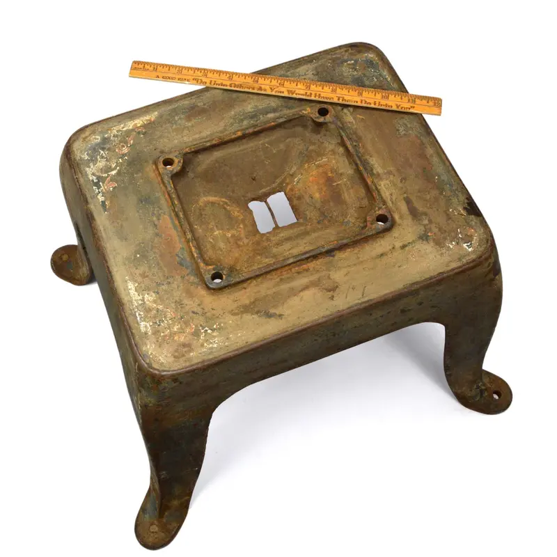 Cast Iron Cream Separator Base – Salvaged Industrial Stand With Four Adjustable Legs 1