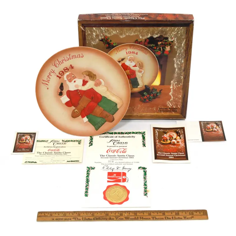Coca-Cola 1984 Merry Christmas Collector Plate (K21223) – Mint Condition In Box 1