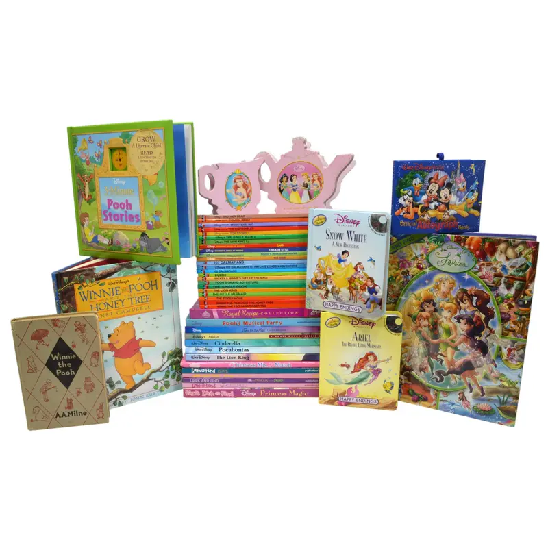 Collection Of 45 Vintage Disney Hardcover Children’S Books – Includes Look & Find And Mouse Works Titles 1