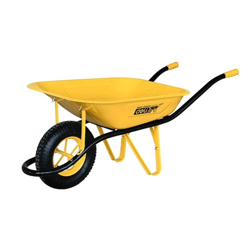 Deli 65-Liter Heavy-Duty Wheelbarrow – Steel Frame With Pneumatic Tire & Dual Handles 1