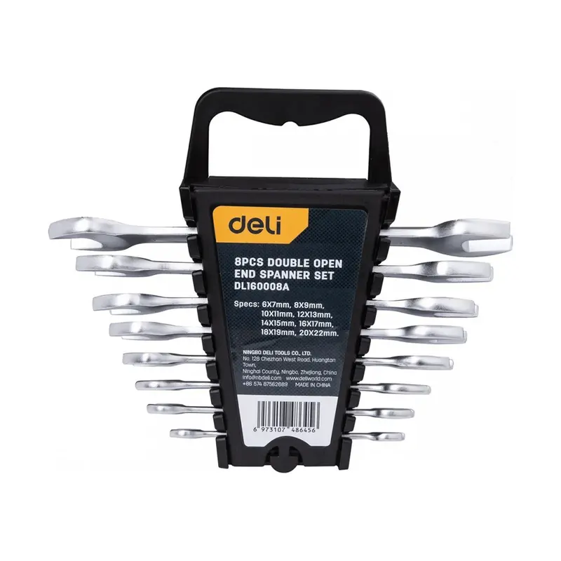 Deli 8-Piece Double Open-End Wrench Set – Dual-Sized Per Tool 1