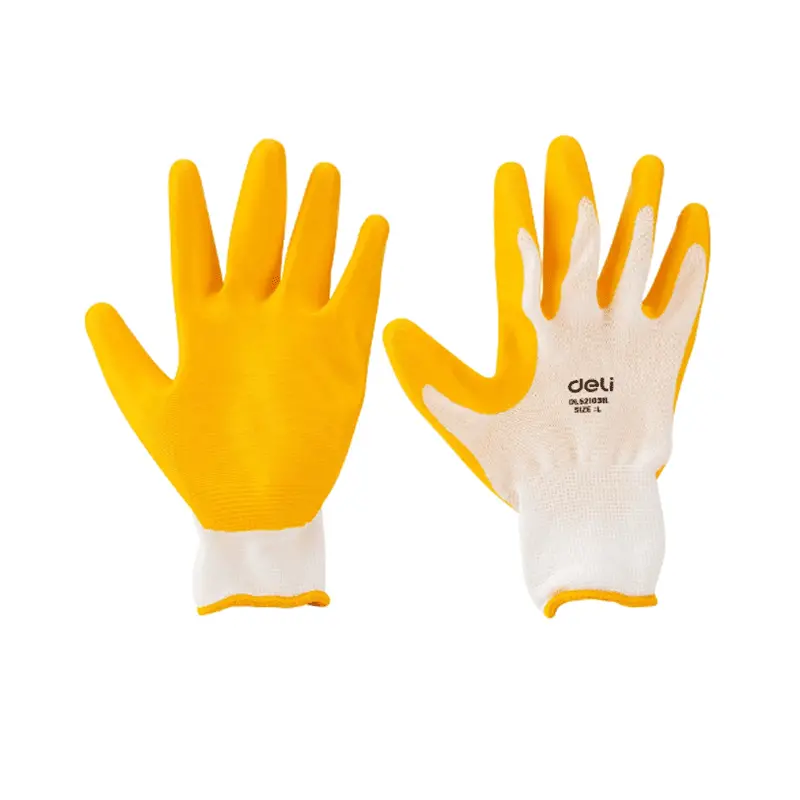 Deli Edl521033L-033Xl Flexible Latex Safety Gloves 1