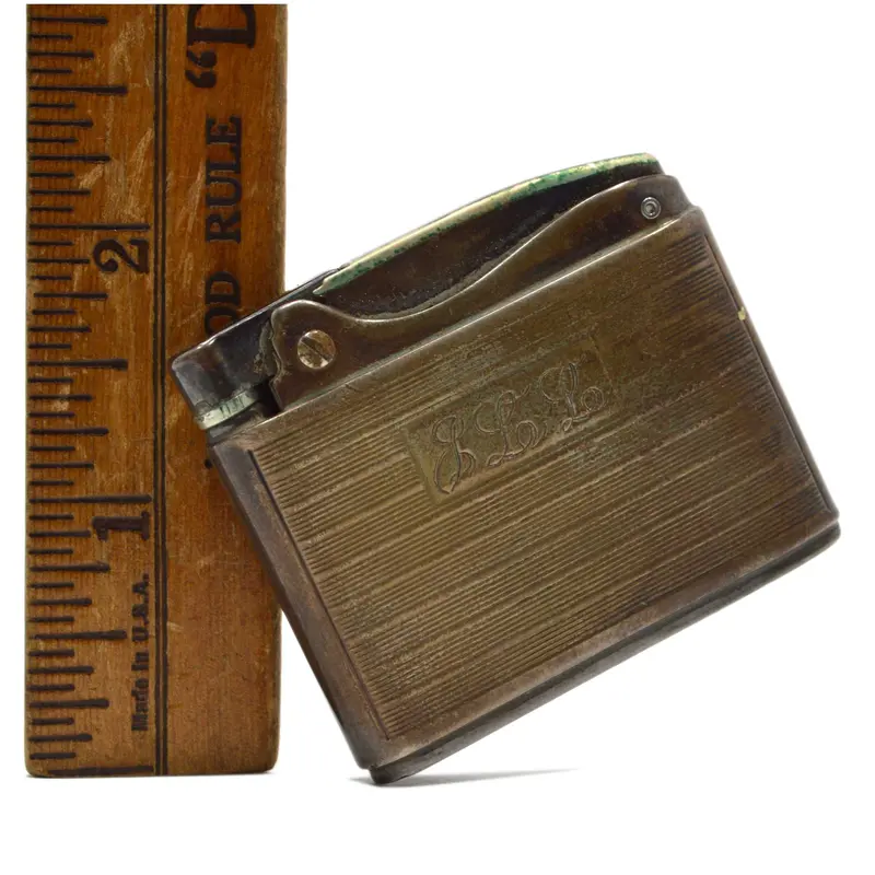 Engraved Ronson Adonis Automatic Lighter — Sterling Silver, Includes Vintage Pouch 1