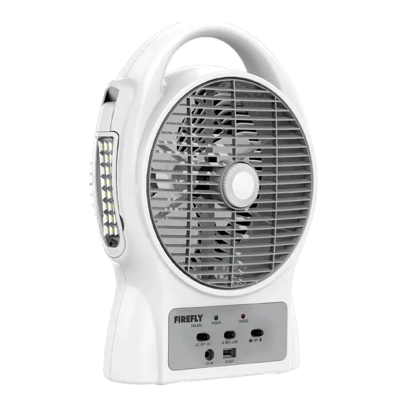 Firefly Fel624 8-Inch 3-Speed Oscillating Fan With 24-Led Lamp & Usb Port 1