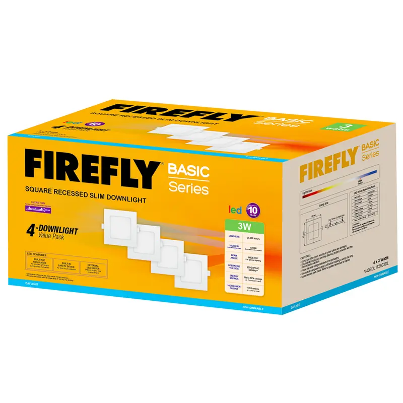 Firefly V40Edl1136 Value Pack – 4X Slim Square Surface-Mount Downlights 1