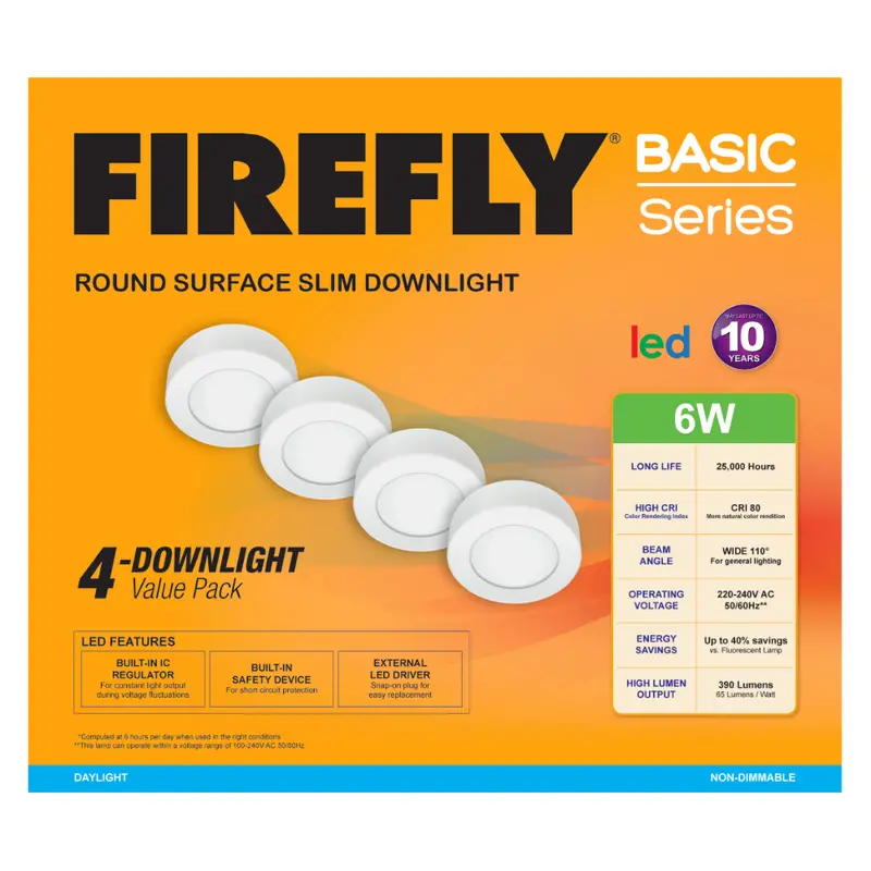 Firefly V40Edl2126 Value Pack – 4X Ultra-Thin Round Recessed Downlights 1