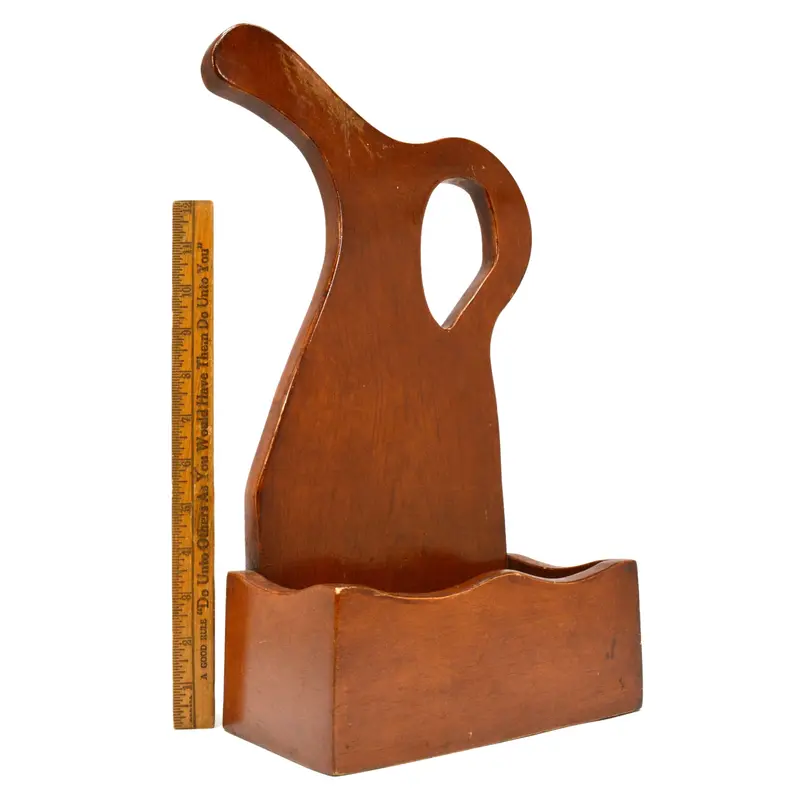 Handcrafted Folk Art Wooden Pitcher-Shaped Wall Or Counter Bin – 16-Inch Tall Decorative Piece 1