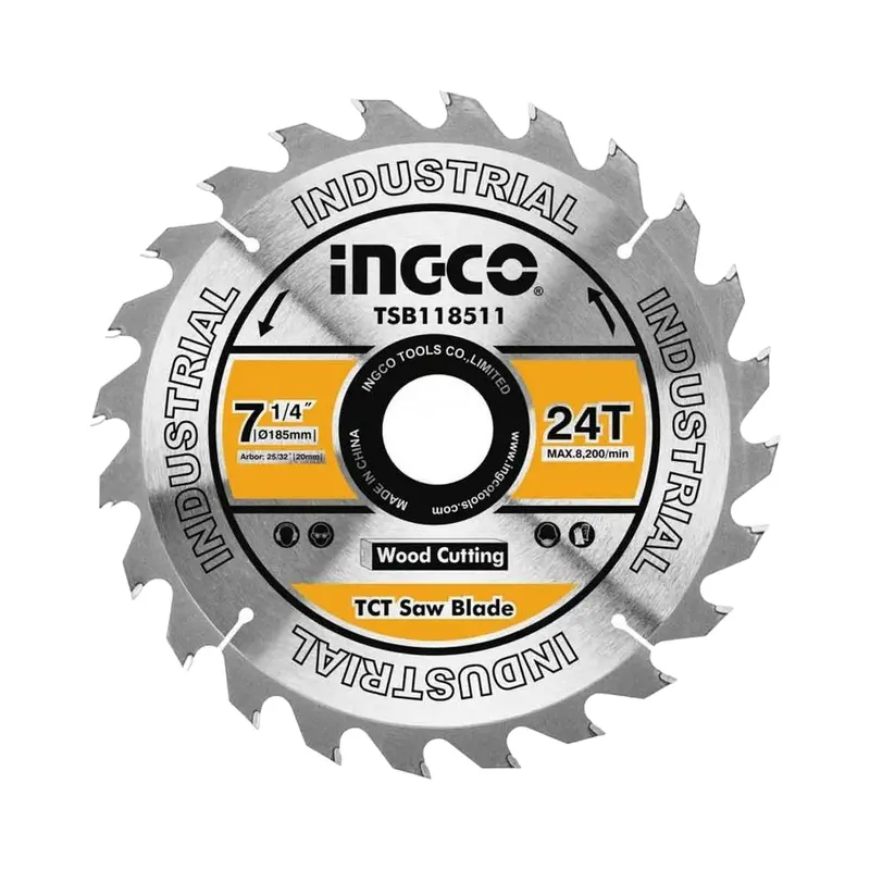 Ingco 7-1/4" Tct Circular Saw Blade – 24-Tooth General Purpose 1