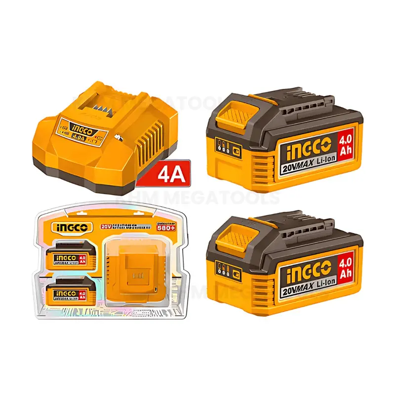 Ingco Fbcpk2013 20V Li-Ion Battery & Fast Charger Combo Kit 1