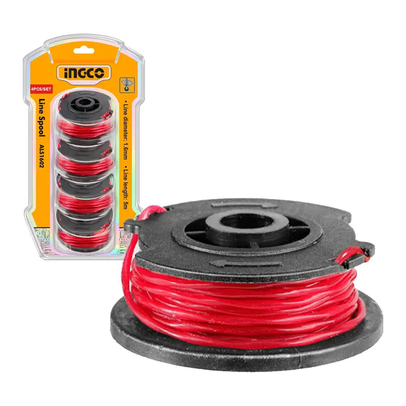Ingco Nylon Line Spool Kit – 5-Pack Replacement Trimmer Strings, 1.6 Mm Diameter 1