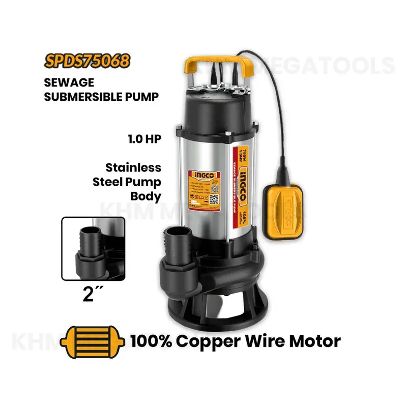 Ingco Spds75068-5 750W (1 Hp) Submersible Clean-Water Pump 1
