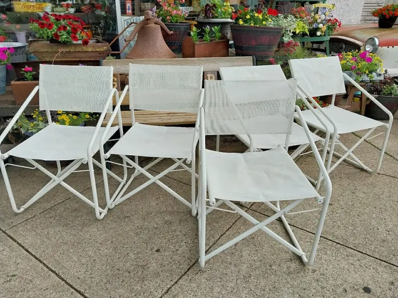 Mid-Century Brown Jordan Aluminum Outdoor Dining Chairs – Set Of Five 1