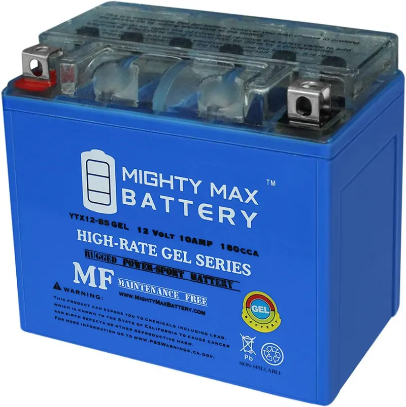 Mighty Max Ytx12-Bsgel 12V 10Ah Sealed Gel Battery — 180 Cca, Maintenance-Free Agm Design 1