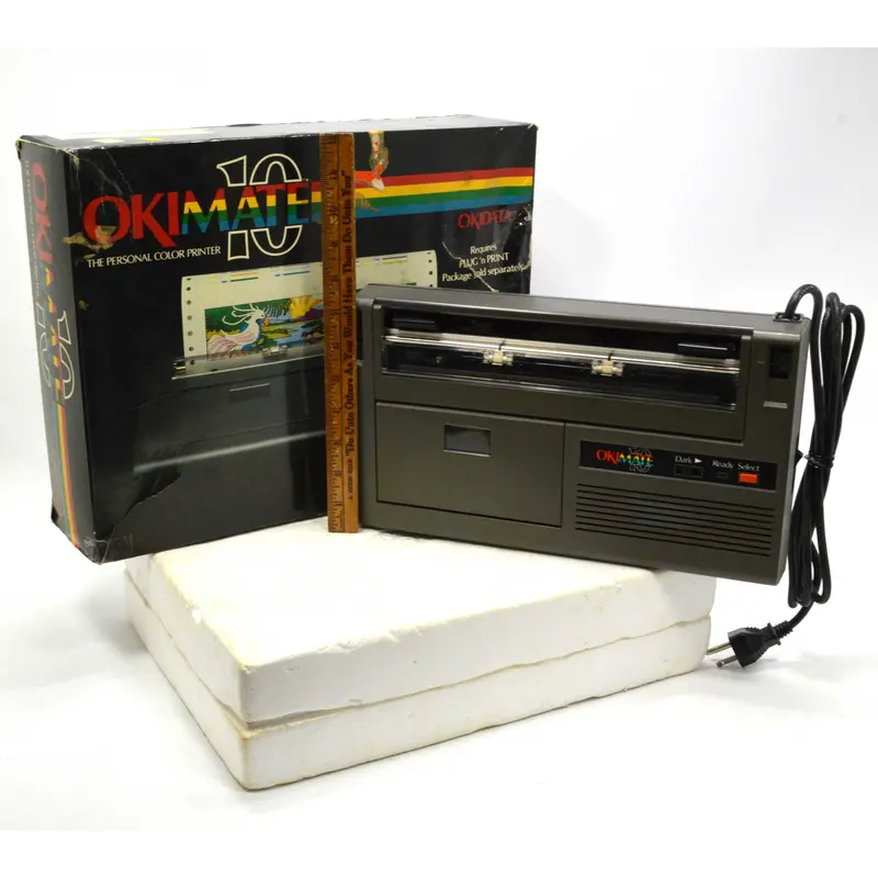 Okimate 10 Color Printer – Factory Box, Confirmed Power-On (Untested Operation) 1