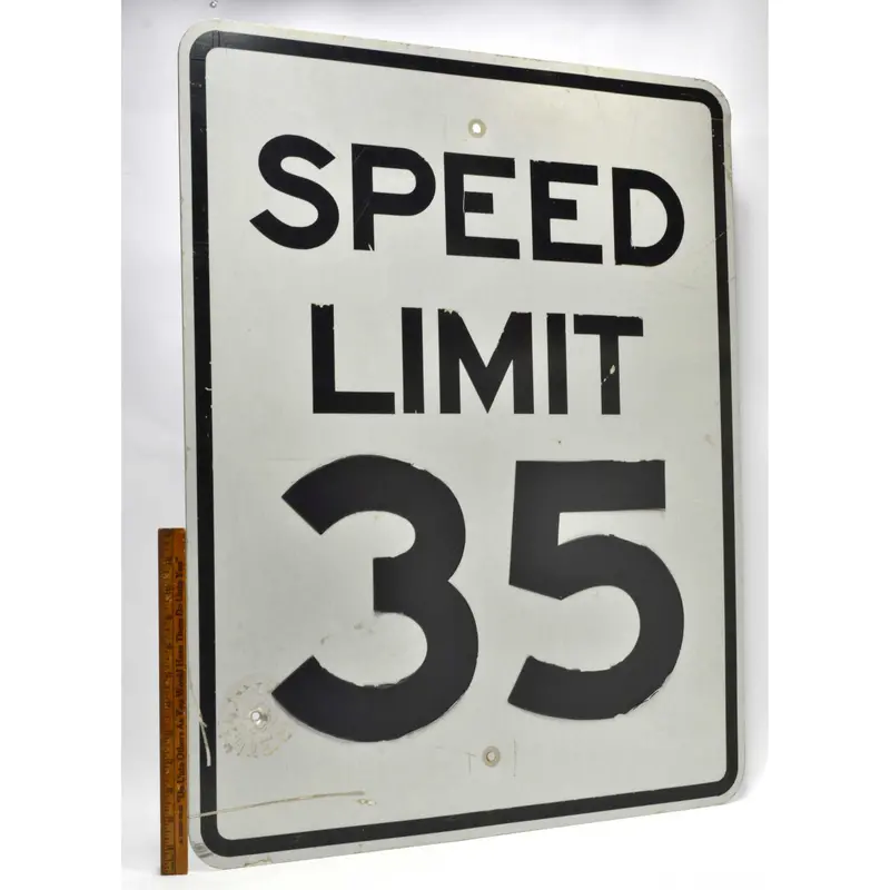 Original 'Speed Limit 35' Steel Street Sign – 24" X 30" Authentic Traffic Control Sign 1