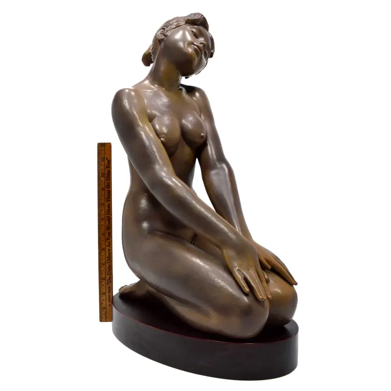 Rare 18-Inch Lladro Porcelain Sculpture: 'Catala Blanes' Nude Figure With Stand (Signed, #65) 1