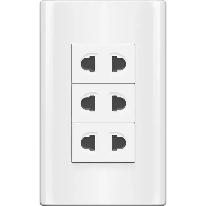 Royu Mds115 Plano 3-Gang 15A Universal Outlet Kit – White 1