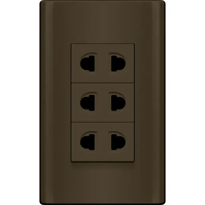 Royu Plano Dark Gray 3-Gang 15A Universal Outlet Kit (Mds115/Dg) 1