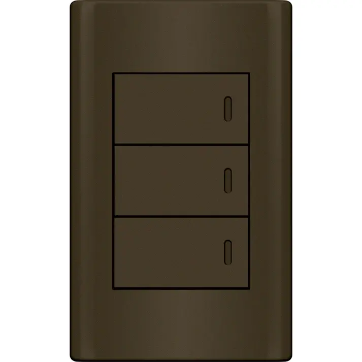 Royu Plano Dark Gray 3-Gang 3-Way 16A Switch Kit (Md506/Dg) 1