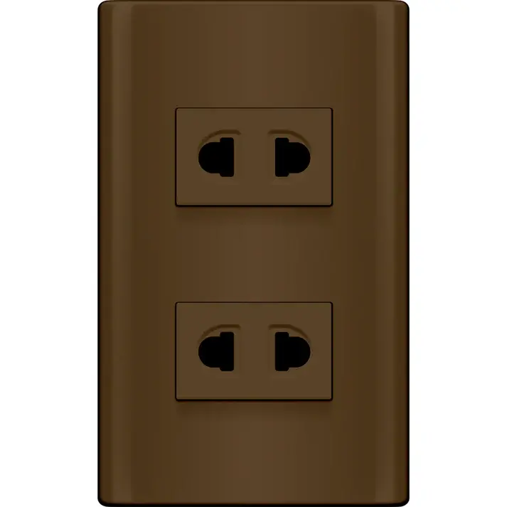 Royu Plano Dark Wood 2-Gang 15A Universal Outlet Set (Mds113/Dw) 1