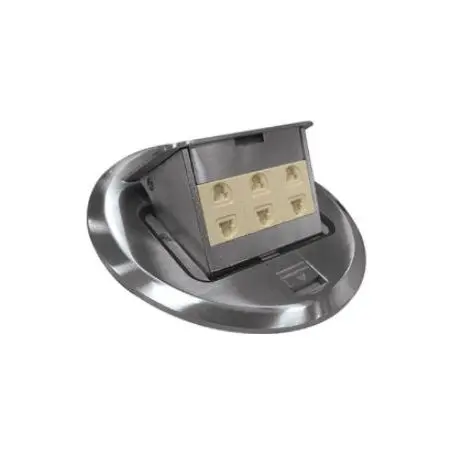 Royu Rcf3 Classic Round Floor Receptacle – 3-Gang Universal Socket (10A) 1