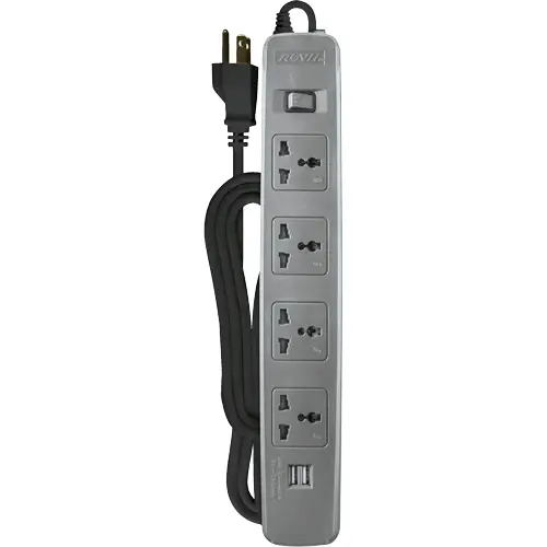 Royu Redec624 3-Outlet Power Strip With Master Switch And Dual Usb Ports 2