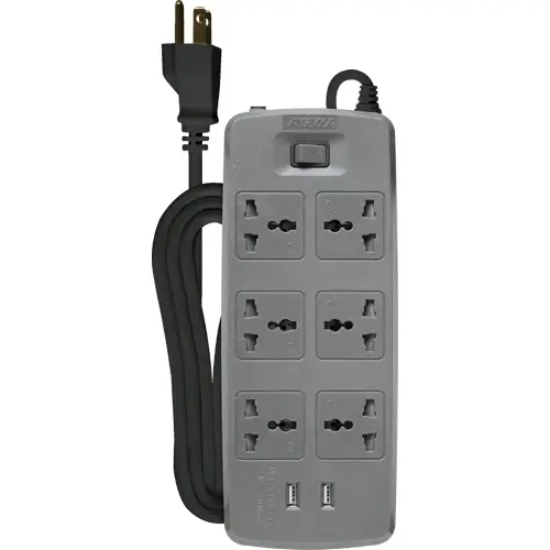 Royu Redec626 6-Outlet Power Strip Featuring Master Switch And Dual Usb Ports 2