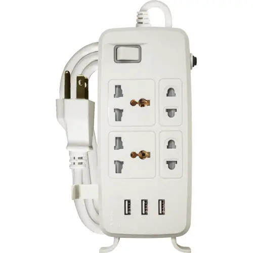 Royu Redec634 4-Gang Power Strip With Master Switch And 3 Usb Ports 1