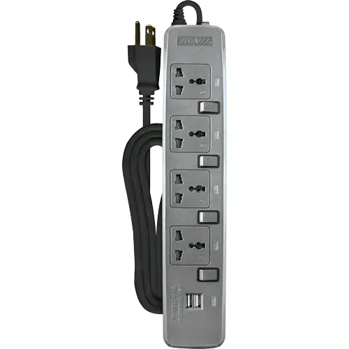 Royu Redec724 4-Outlet Power Strip With Individual Toggle Switches And Dual Usb Ports 2