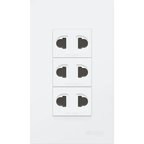 Royu Wd115 Wide Triple-Gang Universal Socket Outlet Set – 15A 1