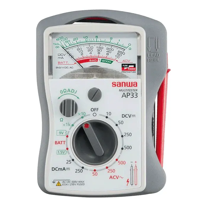 Sanwa Ap33 Analog Pocket Multimeter – Compact Manual-Range Tester 1