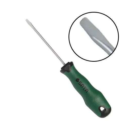 Sata 63412Pp Flat-Blade Screwdriver With Ergonomic Cushion Grip (6Mm X 100Mm) 1