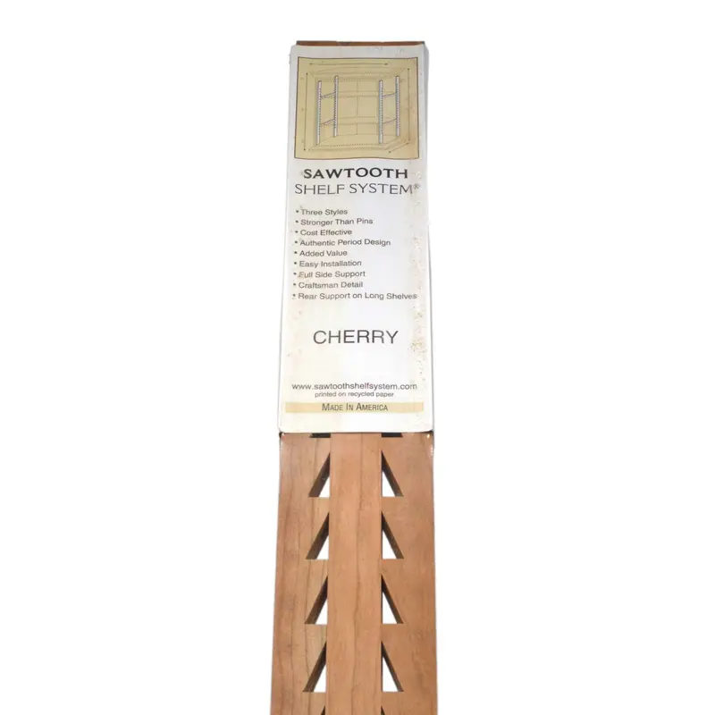 Sawtooth Shelf System – 36" Cherry Hardwood Wall-Mounted Storage, Factory Sealed 1