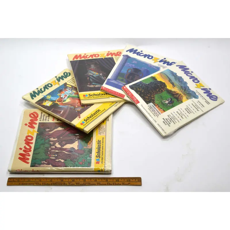 Sealed Apple Ii Scholastic Microzine Educational Software Bundle — Five Titles 1