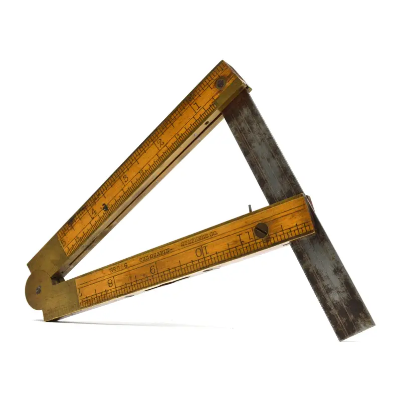 Stephens Co. Folding Combination Rule No. 036 — Boxwood And Brass Construction 1