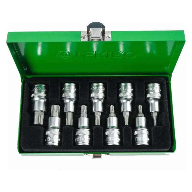 Tekiro Sc-Sb0636 1/2" Drive Star (Torx) Socket Bit Set – 9-Piece 1